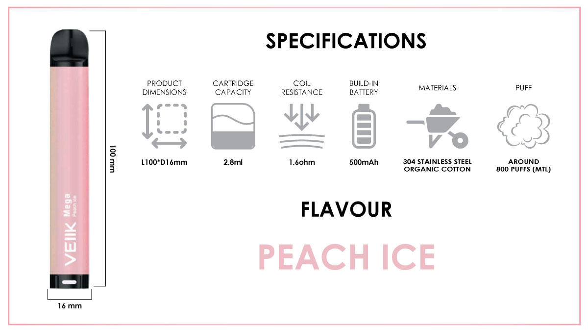 veiik-micko-mega-peach-ice-specification