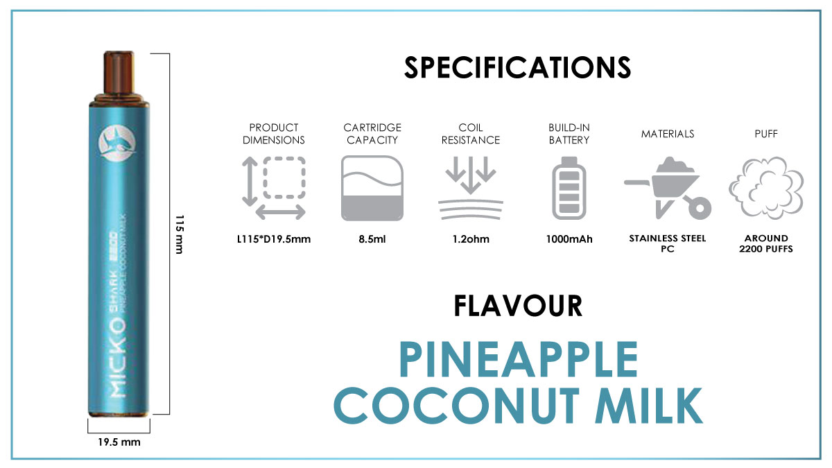 veiik-micko-shark-pineapple-coconut-milk-specification