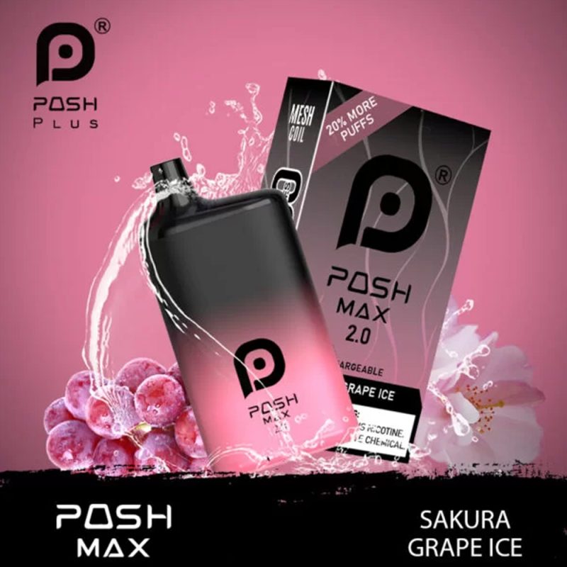 Posh Max 2.0 Disposable Vape - Sakura Grape Ice VapeStation