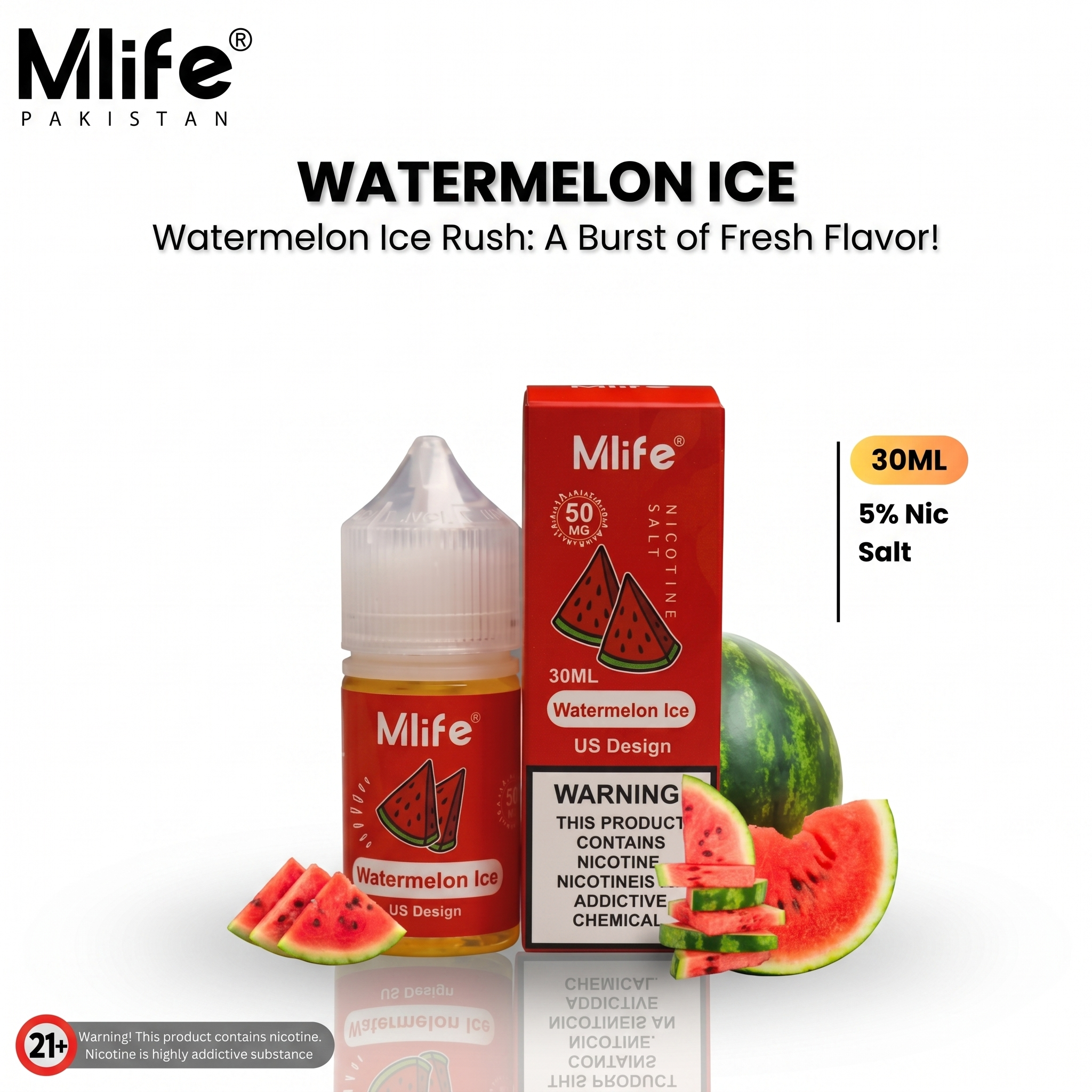MLife Salt - Watermelon Ice 30ml (50 mg)