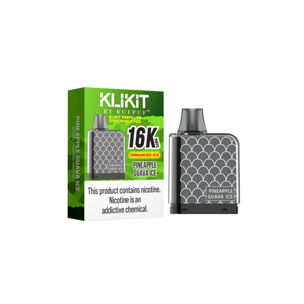 Rufpuf Klikit Prefilled Pod – Pineapple Guava Ice – 5% Nicotine (16000 Puffs) Prefilled Pods / Disposable vapestation 5 Rufpuf-Klikit-Pod-Pineapple-Guava-Ice-50mg