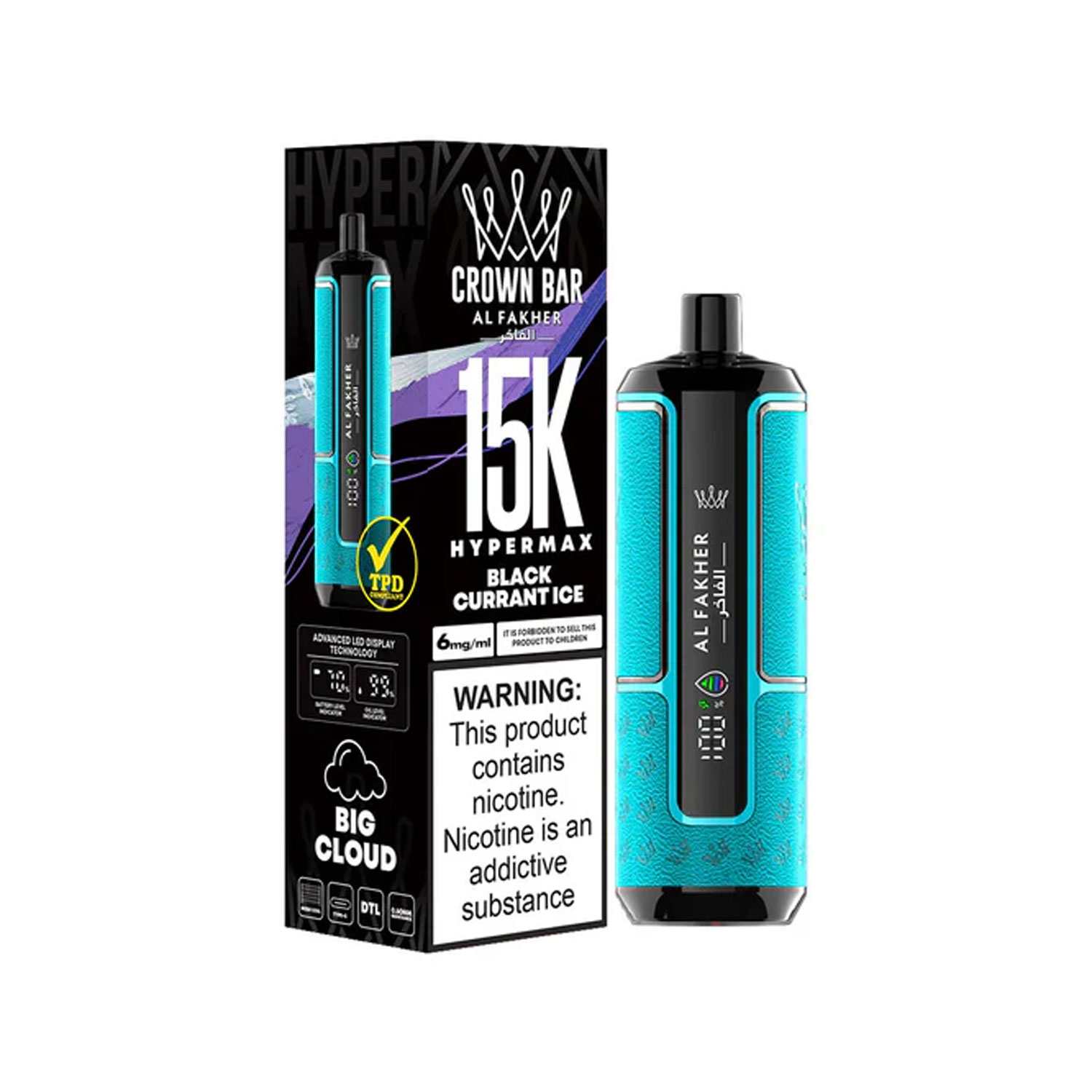 Al Fakher Crown Bar Disposable Vape – Blackcurrant Ice (6mg) (15000 Puffs) Al Fakher Disposables vapestation 3 Al-Fakher-Crown-Bar-Blackcurrant-Ice-15000-Puffs-6mg