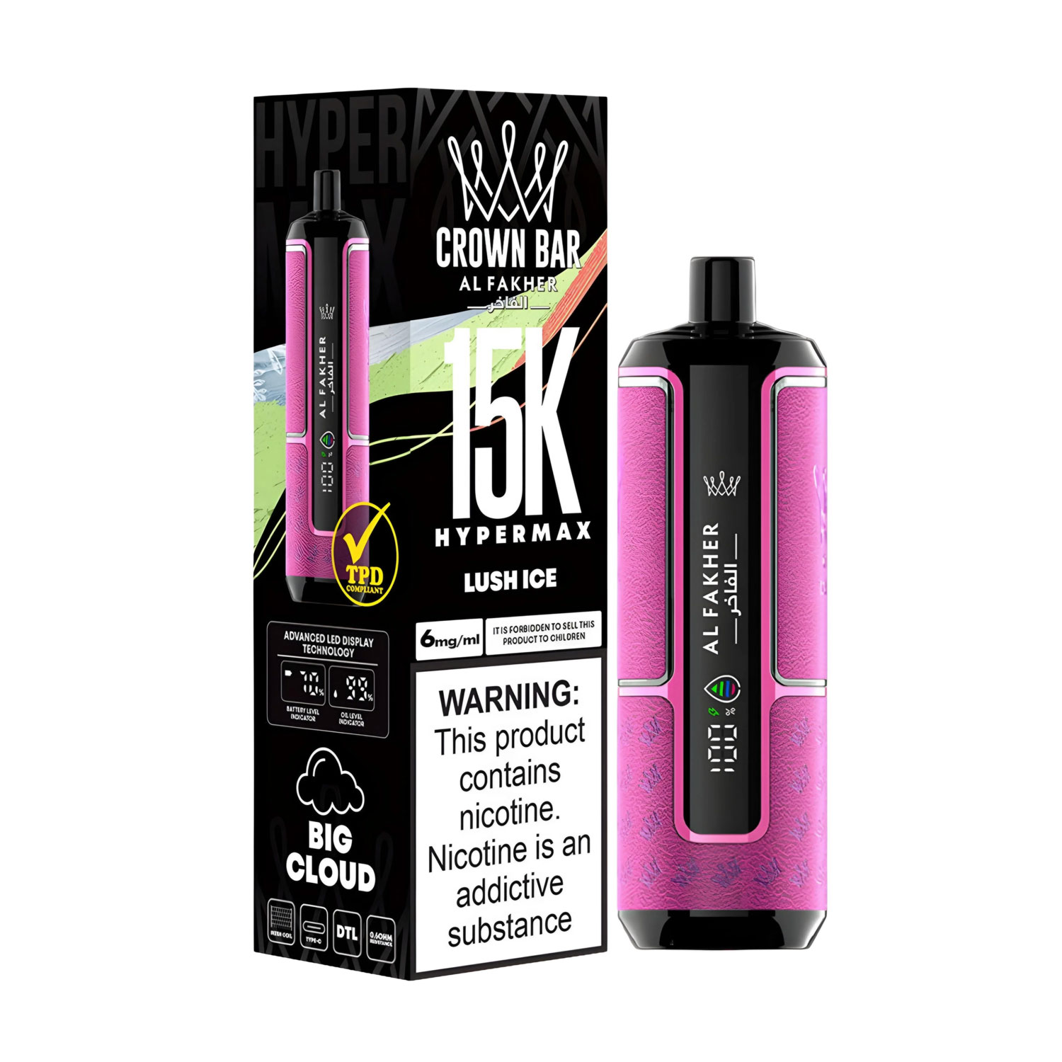 Al Fakher Crown Bar Disposable Vape – Lush Ice (6mg) (15000 Puffs) Al Fakher Disposables vapestation 3 Al-Fakher-Crown-Bar-Lush-Ice-6mg-15K-Puffs