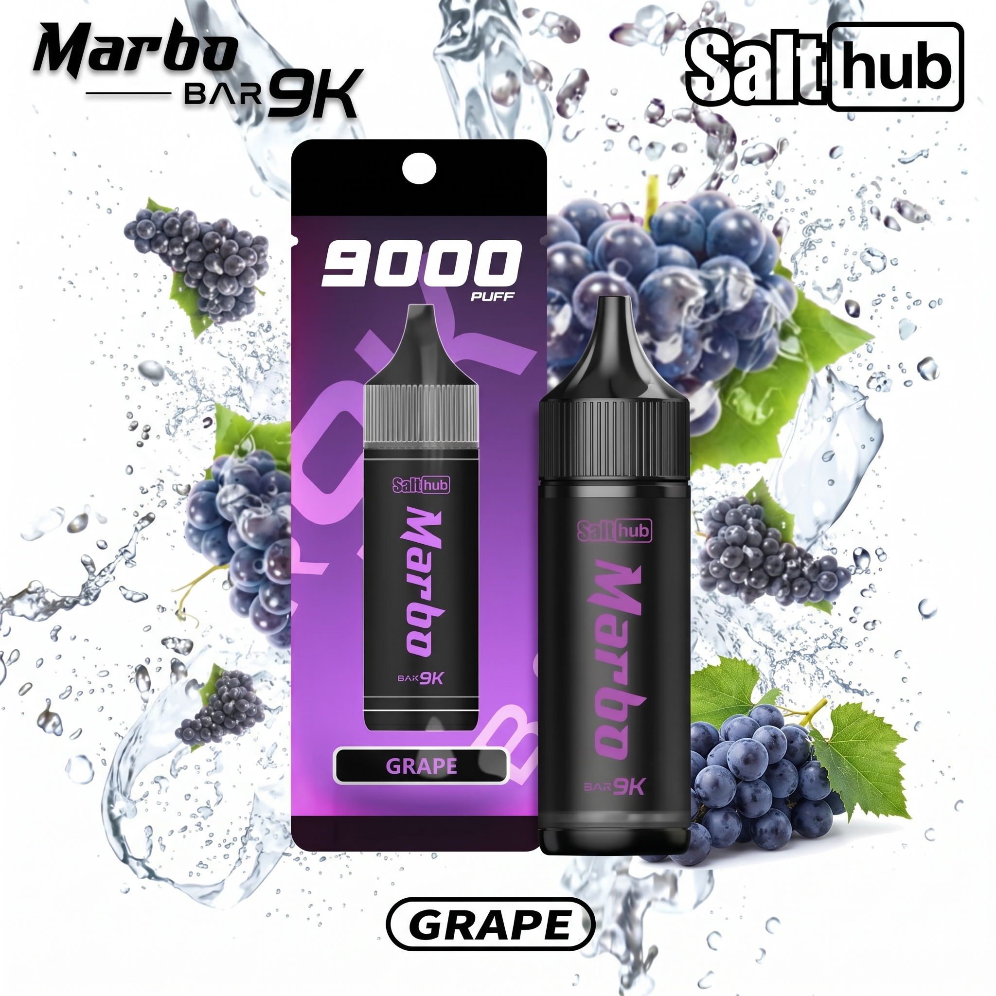 Salt Hub Bar Disposable Vape - Grape (30mg) (9000 Puffs)