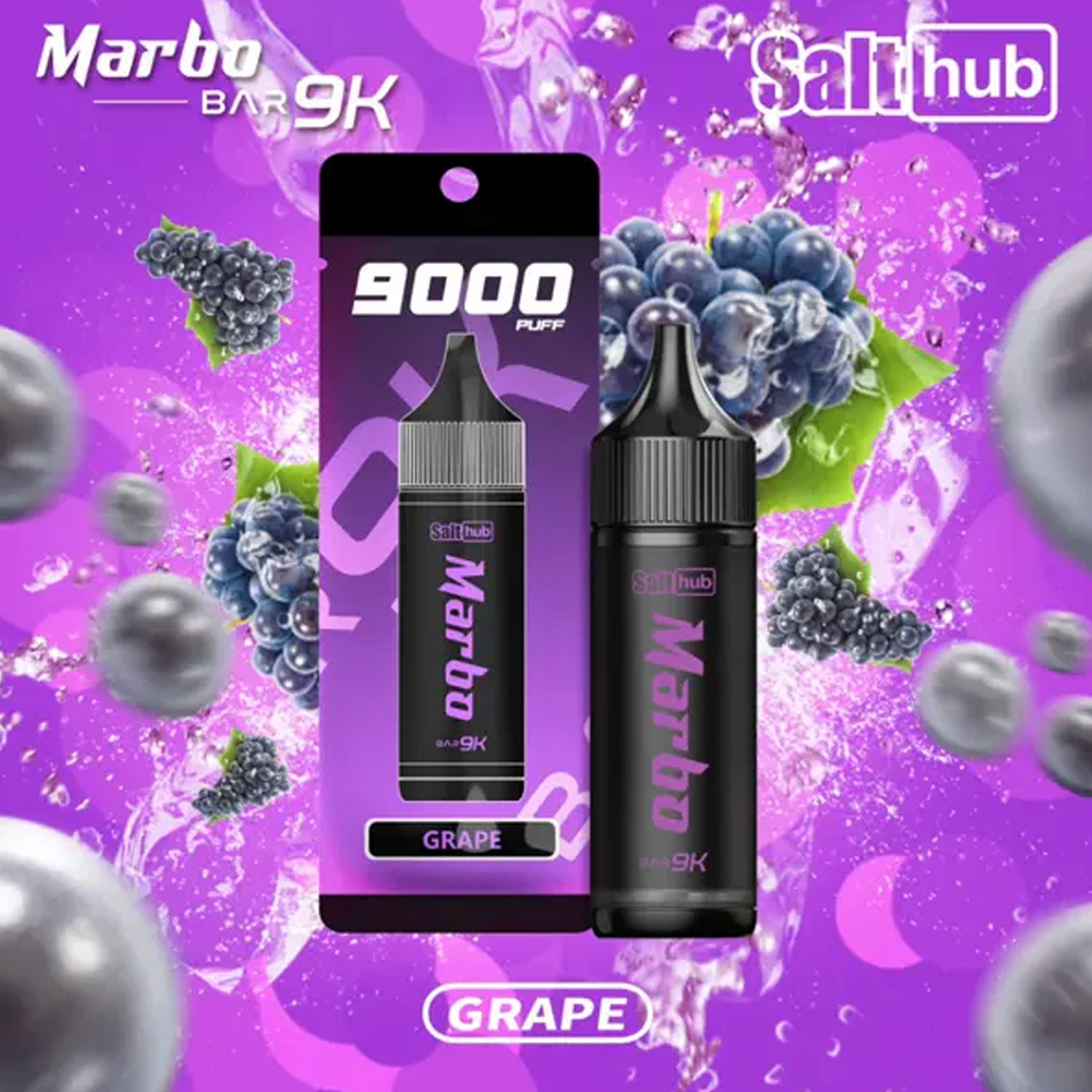 Salt Hub Bar Disposable Vape – Grape (30mg) (9000 Puffs) Disposable Vapes vapestation 3 Salt Hub-Bar-Grape-30mg-9000-Puffs