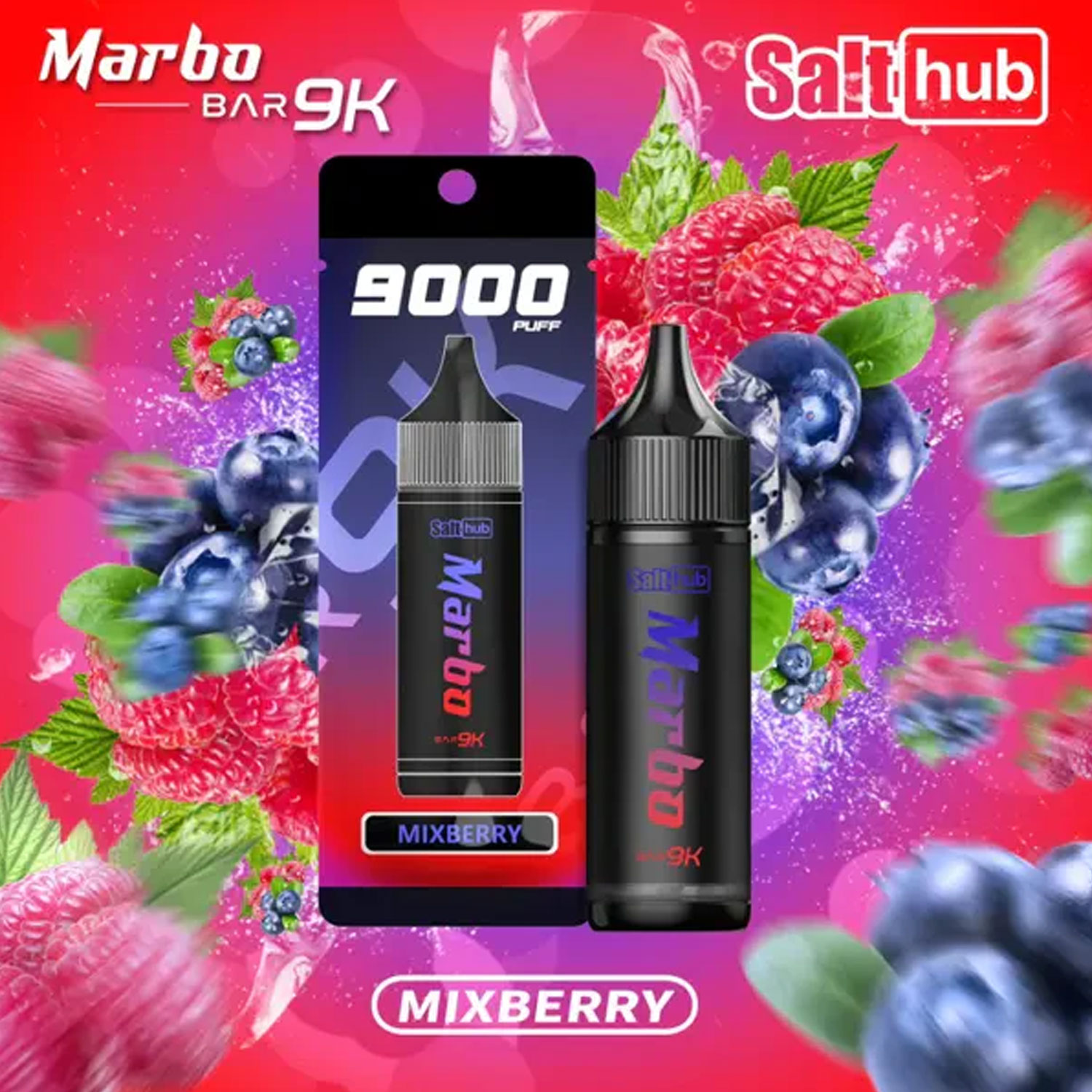 Salt Hub Bar Disposable Vape – MixBerry (30mg) (9000 Puffs) Disposable Vapes vapestation 3 Salt Hub-Bar-MixBerry-30mg-9000-Puffs
