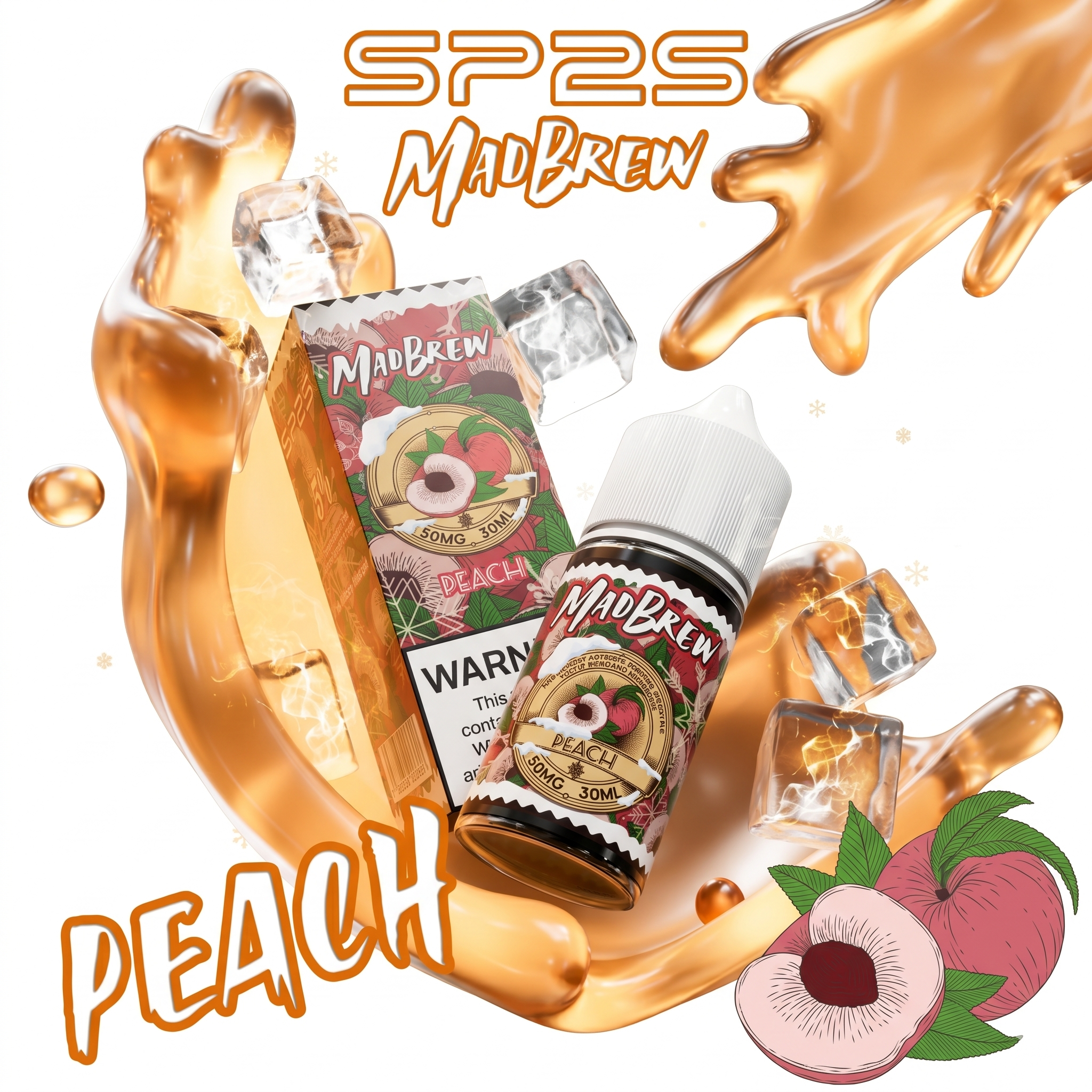 Mad Brew Salt - Peach Ice 30ml (35mg)