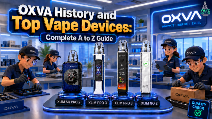 OXVA vape history blog banner featuring the XLIM Series, NeXLIM GO, ONEO, XLIM PRO, and other top OXVA pod devices