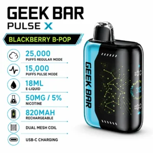Geek Bar Pulse X Blackberry B-Pop specifications infographic