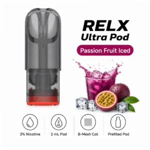 RELX Ultra Pod Passion Fruit Iced 3% infographic