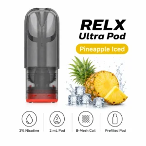 RELX Ultra Pod Pineapple Iced 3% infographic