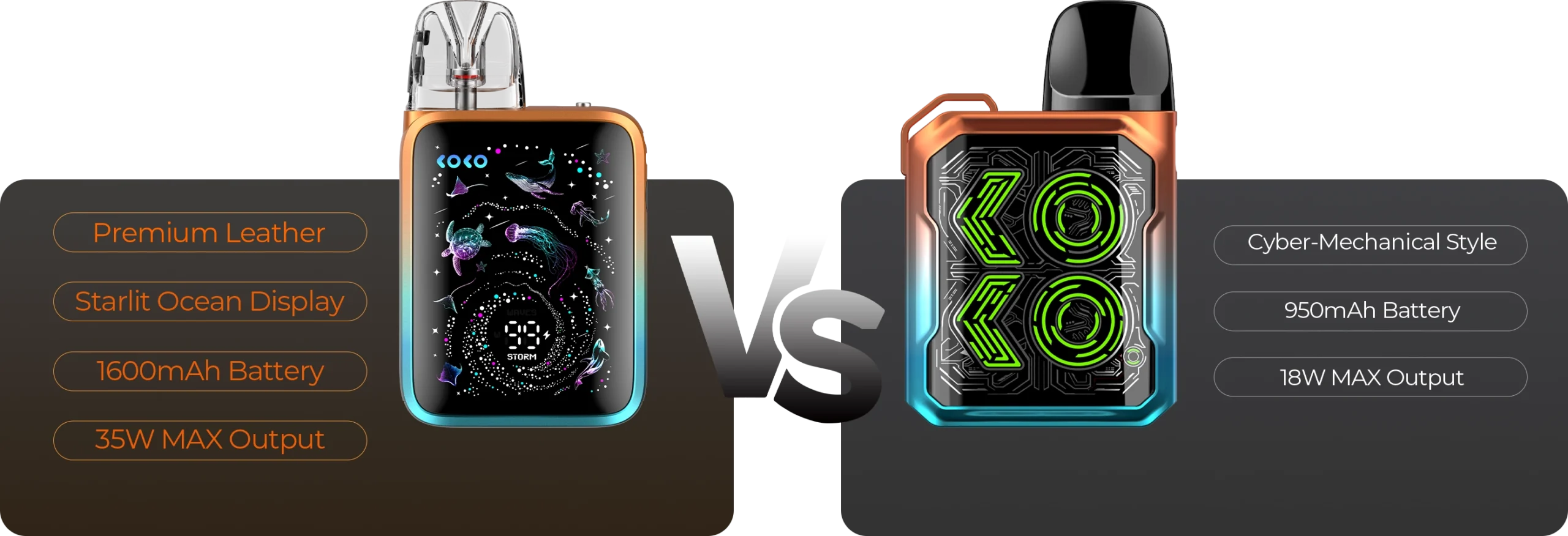 Official UWELL Caliburn G5 KOKO and Caliburn GK2 comparison