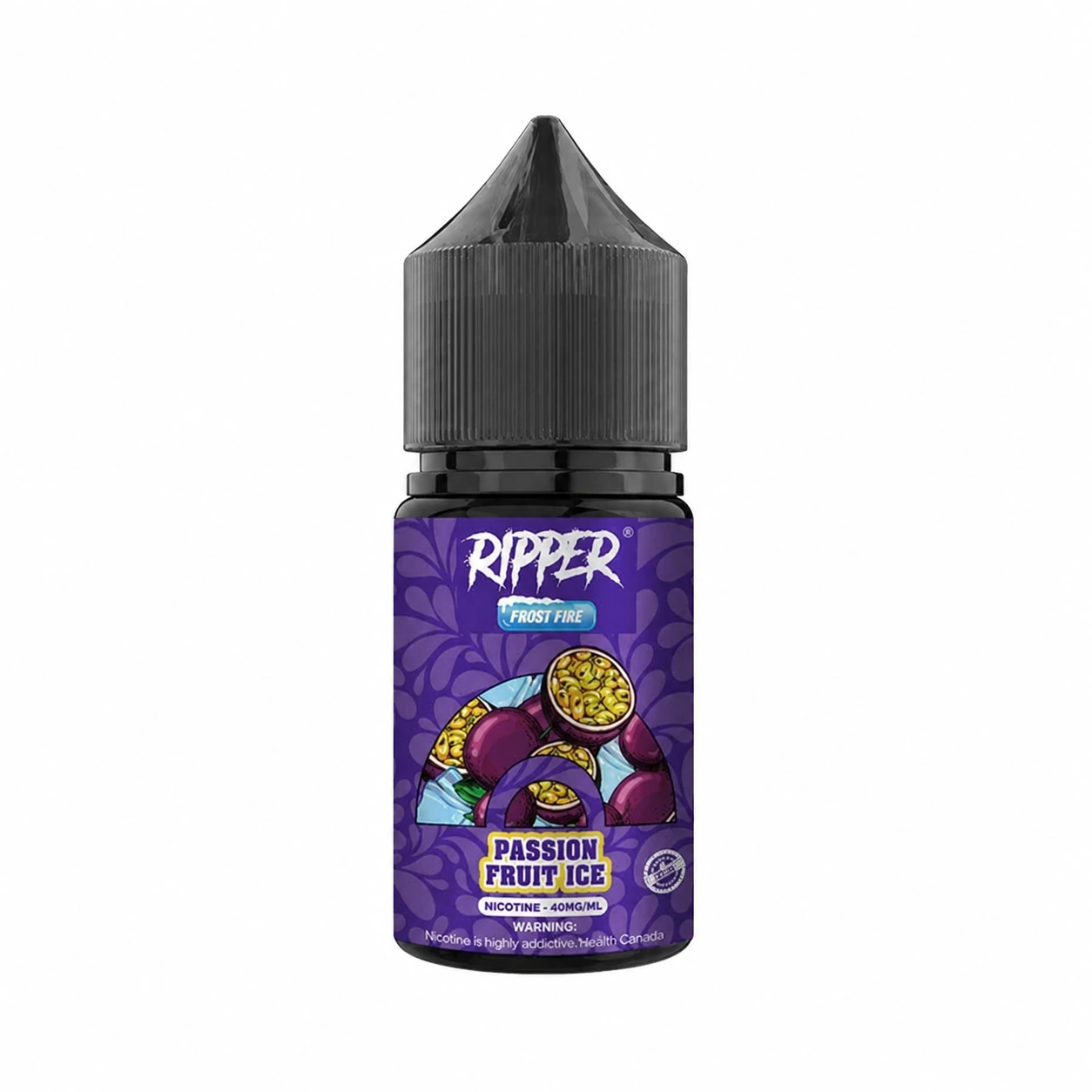 Ripper Frost Fire Passion Fruit Ice 30ml 40mg nicotine salt bottle
