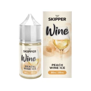 Skipper Peach Wine Ice 30ml 25mg and 50mg nicotine salt bottle and box