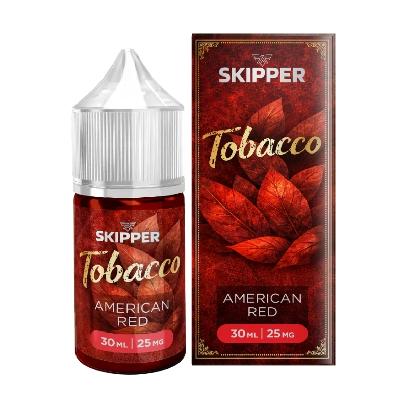 Skipper Tobacco American Red 30ml 25mg nicotine salt bottle and box