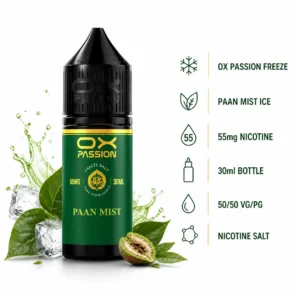 OX Passion Freeze Salt - Paan Mist Ice 30ml (55 mg) product specifications infographic