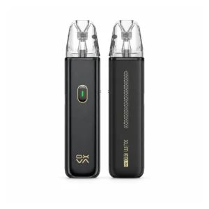 OXVA XLIM GO Lite Black Carbon pod kit front and back on white background
