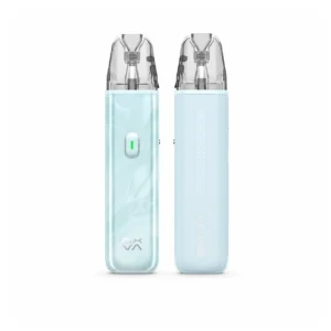 OXVA XLIM GO Lite Light Blue pod kit front and back on white background