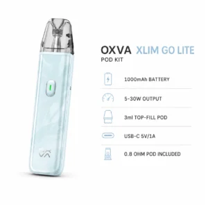 OXVA XLIM GO Lite Pod Kit product specifications infographic