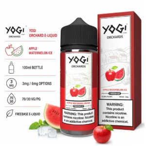 Yogi Orchard E Liquids - Apple Watermelon Ice 100ml (3, 6 mg) product specifications infographic