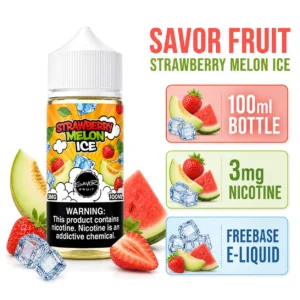 Savor Fruit Strawberry Melon Ice 100ml 3mg freebase e-liquid specifications