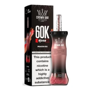 Al Fakher Crown Bar E-Hose X Peach Ice 60000 puffs on white background