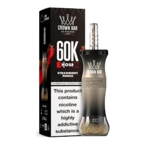 Al Fakher Crown Bar E-Hose X Strawberry Punch 60000 puffs on white background