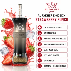 Al Fakher E-Hose X Strawberry Punch 60000 puffs specifications