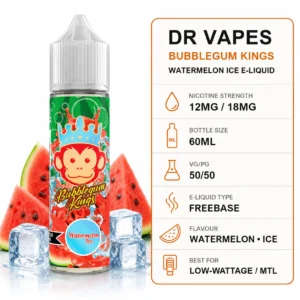 Dr Vapes Bubblegum Kings Watermelon Ice 60ml e-liquid specifications