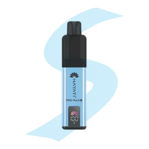 Hayati Pro Max Plus S Juicy Peach 15000 puff device on white background