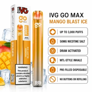 IVG GO MAX Mango Blast Ice 3000 puffs specifications