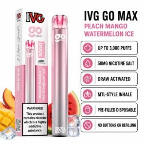 IVG GO MAX Peach Mango Watermelon Ice 3000 puffs specifications