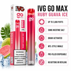 IVG GO MAX Ruby Guava Ice 3000 puffs specifications