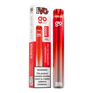 IVG GO MAX Strawberry Watermelon Ice box and device filling the white background