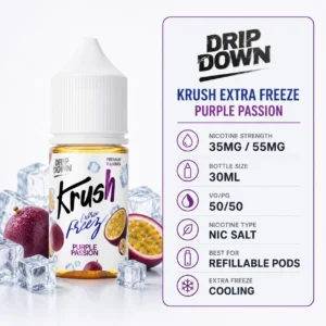 KRUSH Extra Freeze Purple Passion 30ml nic salt specifications