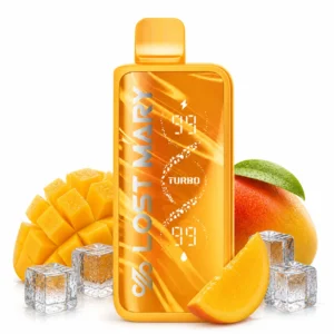 Lost Mary MT35000 Turbo Mango Ice disposable vape on white background