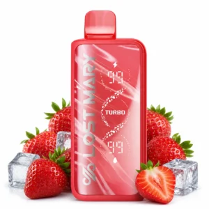 Lost Mary MT35000 Turbo Strawberry Ice disposable vape on white background