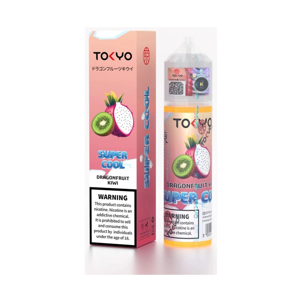 TOKYO Super Cool Dragon Fruit Kiwi 60ml freebase e-liquid bottle
