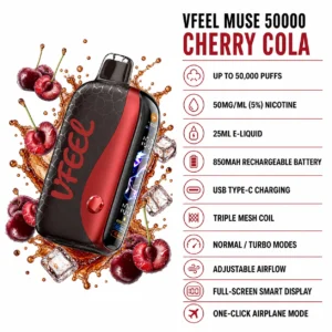 VFEEL MUSE 50000 Cherry Cola disposable vape specifications
