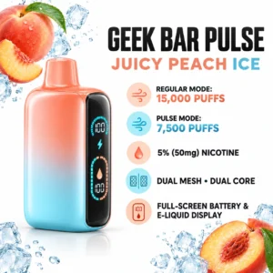Geek Bar Pulse Juicy Peach Ice 15000 puffs specifications