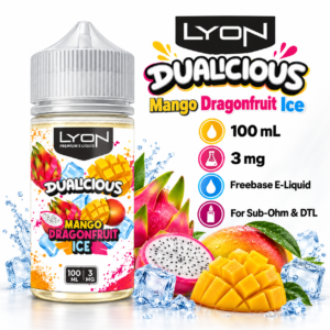 LYON Mango Dragonfruit Ice 100ml 3mg freebase e-liquid specifications