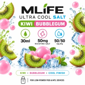 MLife Ultra Cool Salt - Kiwi Bubblegum 30ml (50 mg) product specifications