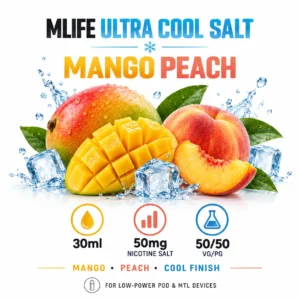 MLife Ultra Cool Salt - Mango Peach 30ml (50 mg) product specifications
