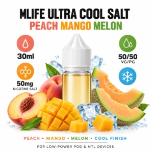 MLife Ultra Cool Salt - Peach Mango Melon 30ml (50 mg) product specifications