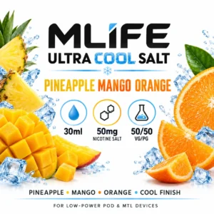 MLife Ultra Cool Salt - Pineapple Mango Orange 30ml (50 mg) product specifications