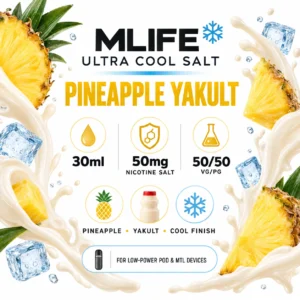 MLife Ultra Cool Salt - Pineapple Yakult 30ml (50 mg) product specifications