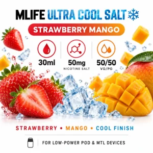 MLife Ultra Cool Salt - Strawberry Mango 30ml (50 mg) product specifications