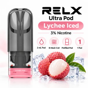 RELX Ultra Pod Lychee Iced 3 percent nicotine specifications