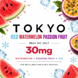 Tokyo Iced Watermelon Passion Fruit 30mg nic salt specifications