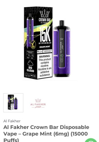 geek bar vape side effects Al Fakher Crown Bar Pro Max 15000 Puffs Disposable Vape main image 0